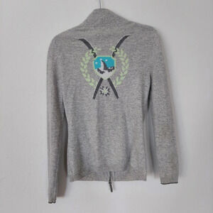 Blyss247 100% Cashmere Grey Zip Up Sweater Size Small